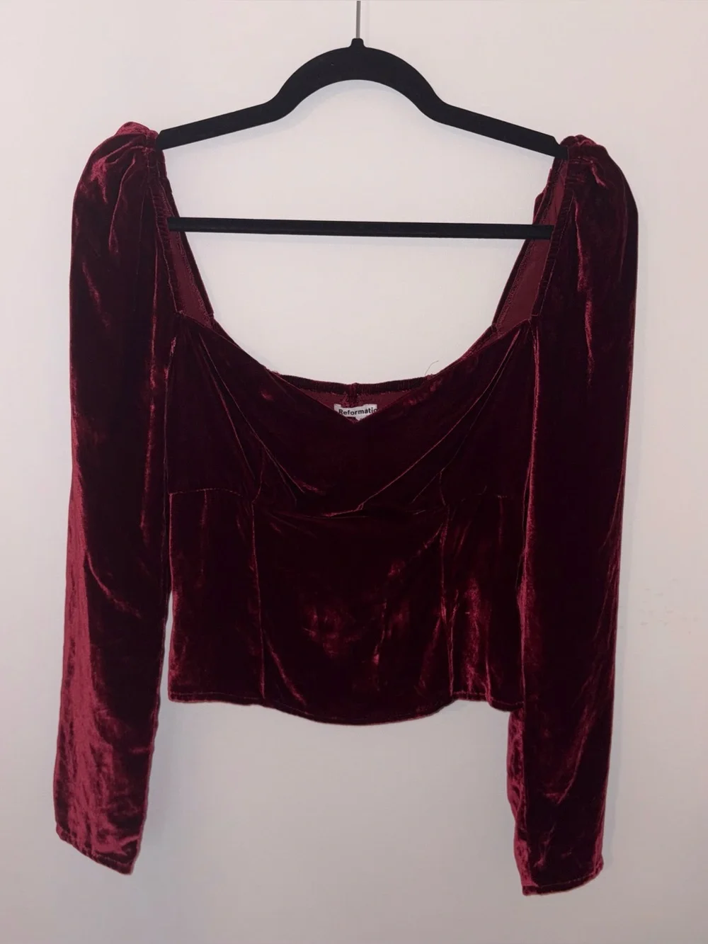 Reformation Monroe Velvet Top in Chianti Size 2